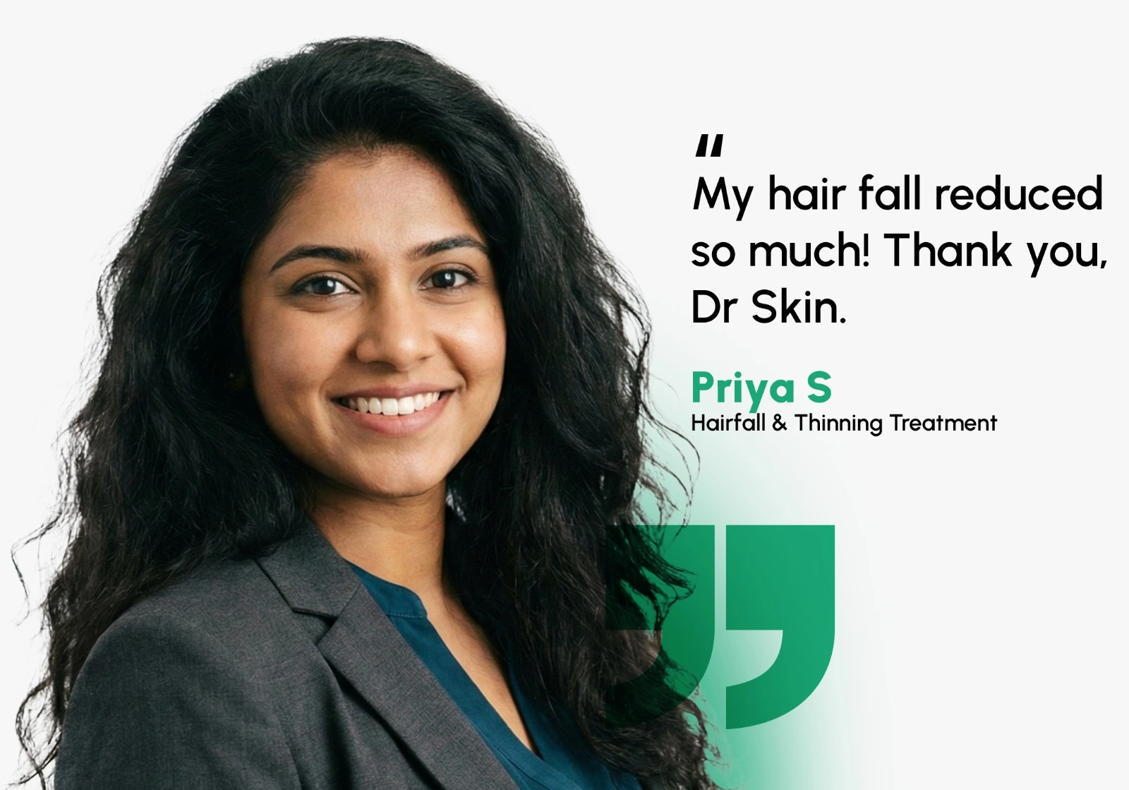 Patient with healthy hair at DrSkin Clinic